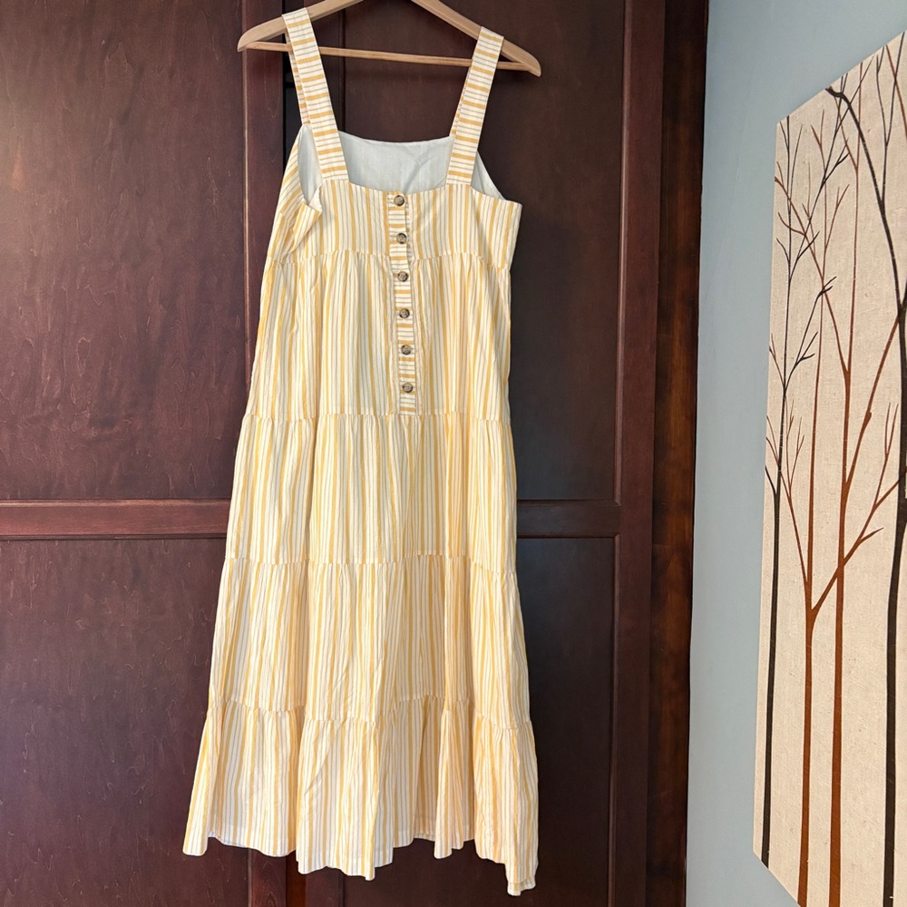 Madewell Tiered Tank Striped Midi Dress - Picture 3 of 5